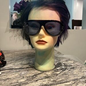 Free People Black Oversized Aviator Sunglasses